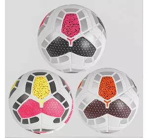 Мяч футбольный C 44617 (30) 3 вида, вес 420 грамм, материал PU, баллон резиновый, клееный, (поставляется накачанным на 80)