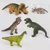 Динозавр музыкальный Q 9899-501 А (48/2) 4 вида, мягкий, резиновый, 37см, 1 шт в кульке