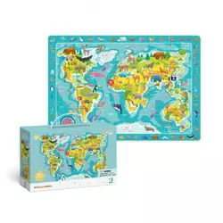 гр Пазлы картонные (5-7 лет) 80 эл. "Мапа Світу Тваринки" 300133 (12) "Dodo" гр Пазлы картонные (5-7 лет) 80 эл. "Мапа Світу Тваринки" 300133 (12) "Dodo"