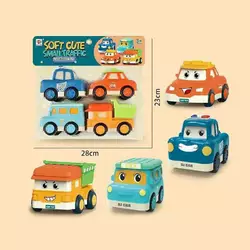 Набір машин 674 A (60/2) 4 штуки, інерція, міський транспорт, в пакеті Набір машин 674 A (60/2) 4 штуки, інерція, міський транспорт, в пакеті