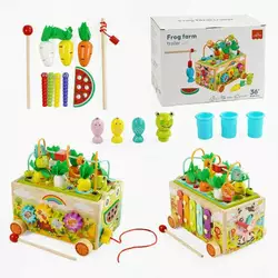 Ігровий центр C 68354 (24) дерев’яний, каталка, ксилофон, шестерні, пальчикова гра, годинник, магнітна риболовля, в коробці Ігровий центр C 68354 (24) дерев’яний, каталка, ксилофон, шестерні, пальчикова гра, годинник, магнітна риболовля, в коробці