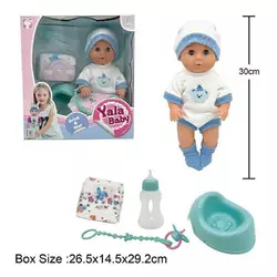 Пупс YL 2430 L-K (16) п`є з пляшечки, ходить на горщик, заплющує очі, аксесуари, висота 30 см, в коробці Пупс YL 2430 L-K (16) п`є з пляшечки, ходить на горщик, заплющує очі, аксесуари, висота 30 см, в коробці