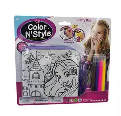 Сумка-розмальовка 607-6 (432/2) текстильна, 4 мініфломастери, застібається на блискавку, на листі Сумка-розмальовка 607-6 (432/2) текстильна, 4 мініфломастери, застібається на блискавку, на листі