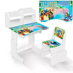 гр Парта шкільна "Синій прибулець" ПШ 064 (1) ЛДСП, колір біла, 69*45 см, + 1 стілець, з пеналом гр Парта шкільна "Синій прибулець" ПШ 064 (1) ЛДСП, колір біла, 69*45 см, + 1 стілець, з пеналом