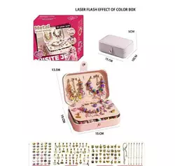 Набір прикрас 5568-2 B (36) 132 аксесуари, шарми, основи для браслетів, основи для намиста, скринька, в коробці Набір прикрас 5568-2 B (36) 132 аксесуари, шарми, основи для браслетів, основи для намиста, скринька, в коробці