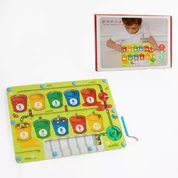 Дерев`яна магнітна гра C 60233 (26) комірки, лабіринт, магнітний стилус Дерев`яна магнітна гра C 60233 (26) комірки, лабіринт, магнітний стилус