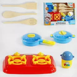 Посудка 9042 (72/2) пічка, пательня, сотейник, лопатки, сіль, у коробці Посудка 9042 (72/2) пічка, пательня, сотейник, лопатки, сіль, у коробці