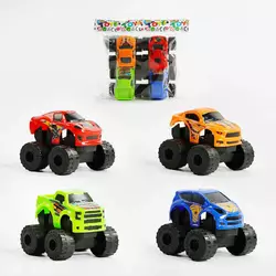 Набір машин 1886 (180/2) 4 штуки, інерція, у пакеті Набір машин 1886 (180/2) 4 штуки, інерція, у пакеті