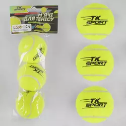 М`яч тенісний C 40193 (80) "TK Sport", 3штуки, d = 6см, в пакеті М`яч тенісний C 40193 (80) "TK Sport", 3штуки, d = 6см, в пакеті