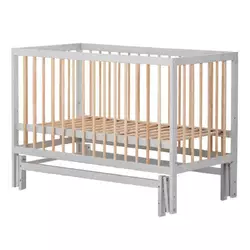 гр Ліжечко дитяче "Софія-2" - шарнір-підшипник з опускною боковиною (Сірий + натуральний) гр Ліжечко дитяче "Софія-2" - шарнір-підшипник з опускною боковиною (Сірий + натуральний)