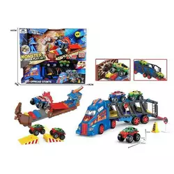 Трейлер HC 38074 (12/2) автовоз, 5 машинок, металопластик, рампа для трюків, механічний запускач, рухомі деталі, перешкоди, дорожні знаки, в коробці Трейлер HC 38074 (12/2) автовоз, 5 машинок, металопластик, рампа для трюків, механічний запускач, рухомі деталі, перешкоди, дорожні знаки, в коробці