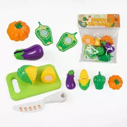 Продукти на липучках 625-11 (216/2) дошка для нарізання, ніж, гарбуз, кукурудза, перець, баклажан, в пакеті Продукти на липучках 625-11 (216/2) дошка для нарізання, ніж, гарбуз, кукурудза, перець, баклажан, в пакеті