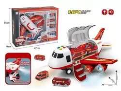 Літак 660 А-313 (12/2) "Пожежна служба", інерція, парогенератор, 3 машинки, на батарейках, світло, звук, дорожні знаки, в коробці Літак 660 А-313 (12/2) "Пожежна служба", інерція, парогенератор, 3 машинки, на батарейках, світло, звук, дорожні знаки, в коробці