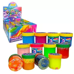 гр Слайм блискучий 32972 (1) "Пані Булька", ЦІНА ЗА 12 ШТУК, 120 г, з наповненням, середня банка, 12 кольорів, МІКС гр Слайм блискучий 32972 (1) "Пані Булька", ЦІНА ЗА 12 ШТУК, 120 г, з наповненням, середня банка, 12 кольорів, МІКС