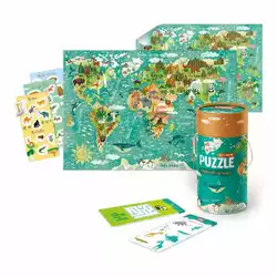 гр Пазл та гра "Тварини Світу" картонні (3-4 роки) Mon Puzzle 200113 (24) "Dodo", 40 елементів, постер, 6 карток, 3 листи наклейок, у коробці