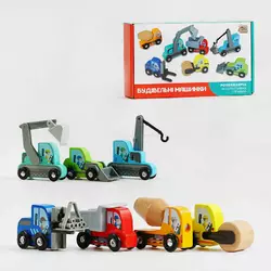 гр Будівельні машинки 76523 (32) "4FUN Game Club Wood", 7 машинок, у коробці гр Будівельні машинки 76523 (32) "4FUN Game Club Wood", 7 машинок, у коробці