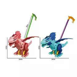 Каталка 198-22 (72/2) 2 види, "Динозавр", висота 38 см, рухливі елементи, в пакеті Каталка 198-22 (72/2) 2 види, "Динозавр", висота 38 см, рухливі елементи, в пакеті