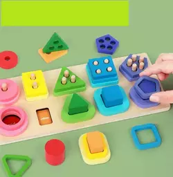 Дерев`яний геометричний сортер C 75295 (36) дошка розміром 30х12.5 см, геометричні фігури, кілочки, назви кольорів англійською, в коробці Дерев`яний геометричний сортер C 75295 (36) дошка розміром 30х12.5 см, геометричні фігури, кілочки, назви кольорів англійською, в коробці