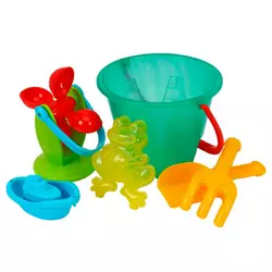 гр Набір для гри з піском 0112 (12) "Technok Toys", відерце, млин, лопатка, грабельки, форма для піску, в сітці гр Набір для гри з піском 0112 (12) "Technok Toys", відерце, млин, лопатка, грабельки, форма для піску, в сітці