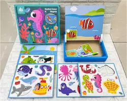 Дерев`яна магнітна дошка C 52501 (28) "Морські мешканці", маркер, картки, магніт, назви англійською мовою, в коробці Дерев`яна магнітна дошка C 52501 (28) "Морські мешканці", маркер, картки, магніт, назви англійською мовою, в коробці