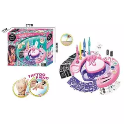 Набір тимчасових татуювань RY 6303 (36/2) трафарети, глітер, 2 аплікатори, олія, ігрова платформа, в коробці Набір тимчасових татуювань RY 6303 (36/2) трафарети, глітер, 2 аплікатори, олія, ігрова платформа, в коробці