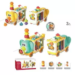 Каталка логічна YL 1303 (24) 2 види, “Слоник”, довжина 30 см, знімні колеса-брязкальця, спінер, гумові стрічки, пронумеровані елементи, в коробці Каталка логічна YL 1303 (24) 2 види, “Слоник”, довжина 30 см, знімні колеса-брязкальця, спінер, гумові стрічки, пронумеровані елементи, в коробці