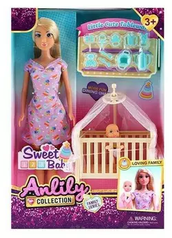 Лялька 616315 (24) висота 30 см, знімний одяг та взуття, немовля, дитяче ліжечко з балдахіном, набір посуду та іграшок для дитини, в коробці Лялька 616315 (24) висота 30 см, знімний одяг та взуття, немовля, дитяче ліжечко з балдахіном, набір посуду та іграшок для дитини, в коробці