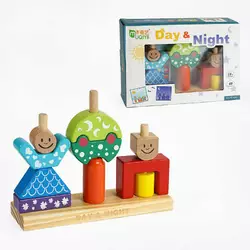 Логічна гра C 60366 (40) дерев’яна, “День/ніч”, книжка із завданнями, в коробці Логічна гра C 60366 (40) дерев’яна, “День/ніч”, книжка із завданнями, в коробці