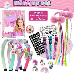 Набір прикрас L 5300 (120/2) 3 обручі, 3 ручки з блискітками, прядки, резинки, декоративні елементи, двосторонні наліпки-фіксатори, в коробці Набір прикрас L 5300 (120/2) 3 обручі, 3 ручки з блискітками, прядки, резинки, декоративні елементи, двосторонні наліпки-фіксатори, в коробці