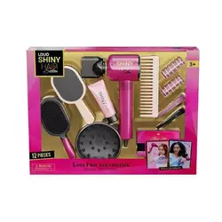 Набір перукаря 626016 (18) 12 аксесуарів, фен видуває повітря, 2 насадки, 2 шт. бігуді, 2 заколки, гребінець, щітка, люстерко, у коробці Набір перукаря 626016 (18) 12 аксесуарів, фен видуває повітря, 2 насадки, 2 шт. бігуді, 2 заколки, гребінець, щітка, люстерко, у коробці