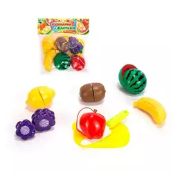 Набір продуктів “Кулінарна фантазія” 556644 (144/2) "WToys", 14 елементів, фрукти на липучках, дошка для нарізання, ніж, у пакеті Набір продуктів “Кулінарна фантазія” 556644 (144/2) "WToys", 14 елементів, фрукти на липучках, дошка для нарізання, ніж, у пакеті