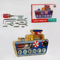 гр Човен 20522 (24) "4FUN Game Club Wood", викрутка, шестигранник, болти, в коробці гр Човен 20522 (24) "4FUN Game Club Wood", викрутка, шестигранник, болти, в коробці