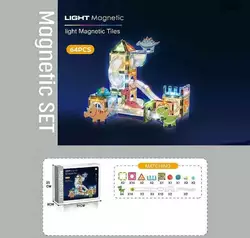 Магнітний конструктор CH 1158 (18) 64 деталі, елементи з підсвічуванням, наліпки з англійськими назвами, в коробці Магнітний конструктор CH 1158 (18) 64 деталі, елементи з підсвічуванням, наліпки з англійськими назвами, в коробці