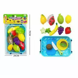 Набір продуктів 174 A2 (72/2) 9 фруктів та ягід на липучках, таця, дошка для нарізання, тарілка, ніж в пакеті Набір продуктів 174 A2 (72/2) 9 фруктів та ягід на липучках, таця, дошка для нарізання, тарілка, ніж в пакеті