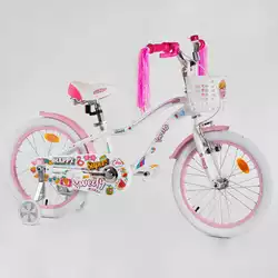 Велосипед 18" дюймов 2-х кол. "CORSO Sweety" SW-18549 / 185493 (1) ГОЛУБОЙ, алюминиевая рама 9.5’’, ручной тормоз, украшения, собран на 75