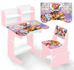 гр Парта шкільна "Цуценята" ПШ 060 / ПШ 061 (1) ЛДСП, сакура, 69*45 см, + 1 стілець, з пеналом гр Парта шкільна "Цуценята" ПШ 060 / ПШ 061 (1) ЛДСП, сакура, 69*45 см, + 1 стілець, з пеналом