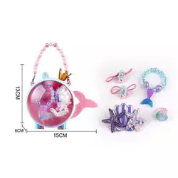 Набір прикрас А 113-7 (160/2) браслет, заколка, каблучка, резинка для волосся, в сумці Набір прикрас А 113-7 (160/2) браслет, заколка, каблучка, резинка для волосся, в сумці