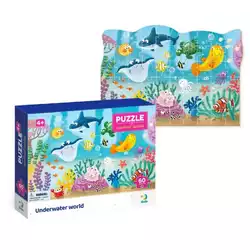 гр Пазл "Підводний світ" картонний (3-4 роки) 60 ел. 300378 (36) "Dodo", розмір елемента 4.5х3.5см, розмір зібраної картинки 23х32см, у коробці