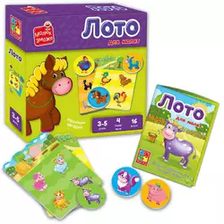 гр Лото "Ферма" - VT 2100-08 укр. (14) "Vladi Toys", 4 гральні поля, 16 круглих фішок, в коробці гр Лото "Ферма" - VT 2100-08 укр. (14) "Vladi Toys", 4 гральні поля, 16 круглих фішок, в коробці