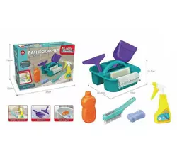 Набір для прибирання HJ 617 (36/2) лопатка, шкребок, щітка, губка, розпилювач, пляшечка для мийного засобу та мило, в коробці Набір для прибирання HJ 617 (36/2) лопатка, шкребок, щітка, губка, розпилювач, пляшечка для мийного засобу та мило, в коробці