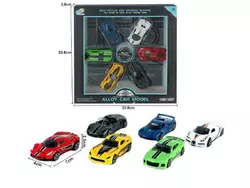 Набір машин 6619 (96/2) 6 штук, металопластик, інерція, в коробці Набір машин 6619 (96/2) 6 штук, металопластик, інерція, в коробці