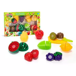 Набір продуктів “Кулінарна фантазія” 77650 (64/2) "WToys", 18 елементів, фрукти на липучках, дошка для нарізання, ніж, в коробці Набір продуктів “Кулінарна фантазія” 77650 (64/2) "WToys", 18 елементів, фрукти на липучках, дошка для нарізання, ніж, в коробці