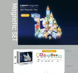 Магнітний конструктор CH 1176 (12) 86 деталей, елементи з підсвічуванням, наліпки з англійськими назвами, в коробці Магнітний конструктор CH 1176 (12) 86 деталей, елементи з підсвічуванням, наліпки з англійськими назвами, в коробці