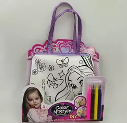 Сумка-розмальовка 612-1 (192/2) текстильна, 4 мініфломастери, застібається на блискавку, на листі Сумка-розмальовка 612-1 (192/2) текстильна, 4 мініфломастери, застібається на блискавку, на листі