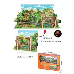 Набір тварин 6100 D (36) 6 фігурок, 3D ігрове поле, об’ємні елементи, гумові, в коробці Набір тварин 6100 D (36) 6 фігурок, 3D ігрове поле, об’ємні елементи, гумові, в коробці