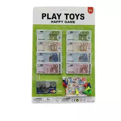 Гроші 929-081 A (144/2) банкноти, монети, картка, гра, на листі Гроші 929-081 A (144/2) банкноти, монети, картка, гра, на листі