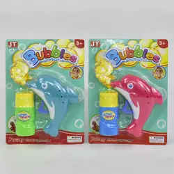 Пістолет з мильними бульбашками JT 6080 (180) "Дельфін", 2 кольори, на листі Пістолет з мильними бульбашками JT 6080 (180) "Дельфін", 2 кольори, на листі