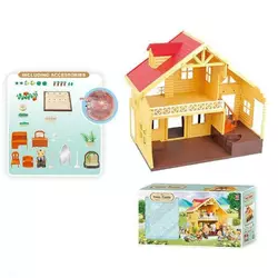 Вілла "Щаслива родина" 012-03 (6) меблі, фігурка, підсвічування, в коробці Вілла "Щаслива родина" 012-03 (6) меблі, фігурка, підсвічування, в коробці