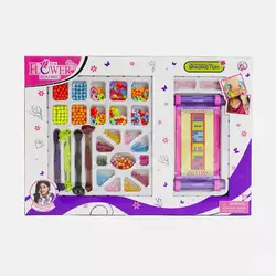 Набір бісеру 567 (48/2) 21 вид намистин, 4 кольори ниток, станок для плетіння, в коробці Набір бісеру 567 (48/2) 21 вид намистин, 4 кольори ниток, станок для плетіння, в коробці