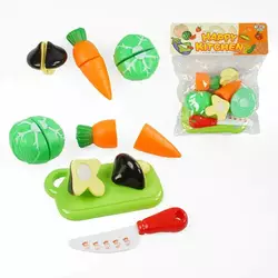 Продукти на липучках 626-9 (288/2) дошка для нарізання, гриб, капуста, морква, ніж, в пакеті Продукти на липучках 626-9 (288/2) дошка для нарізання, гриб, капуста, морква, ніж, в пакеті